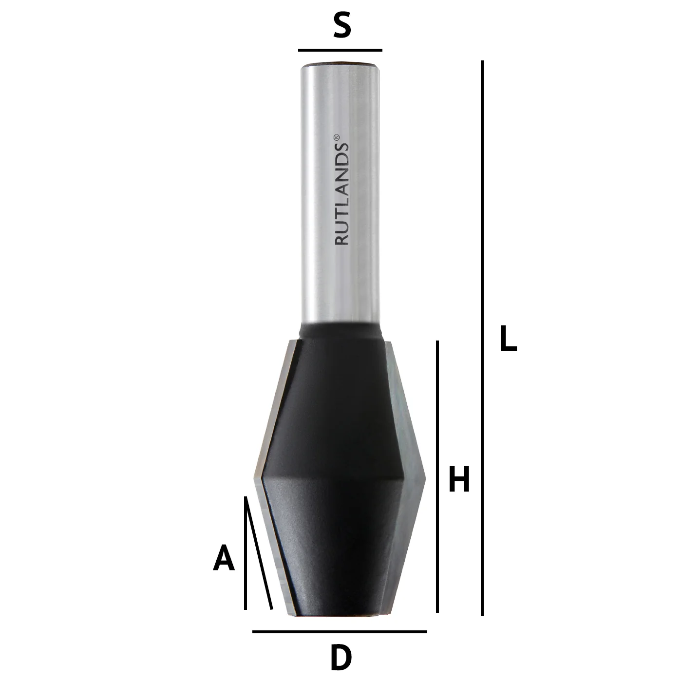 Router Bit - Butterfly Spline - D=28.6mm H=44mm A=14° L=89.5mm S=1/2" - Image 3