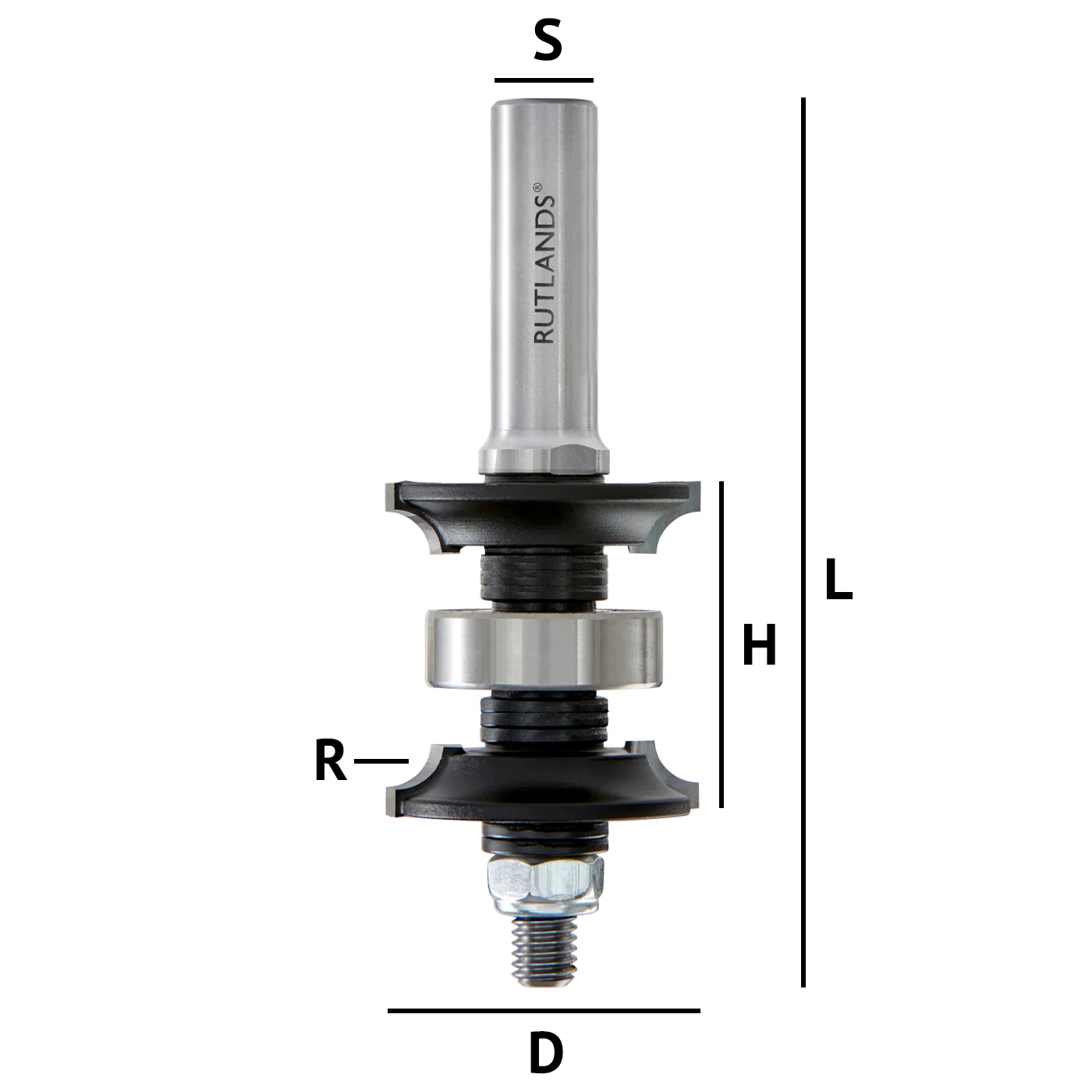 Router Bit - Double Roundover - D=38mm H=10-32mm R=5mm L=104mm S=1/2" - Image 3