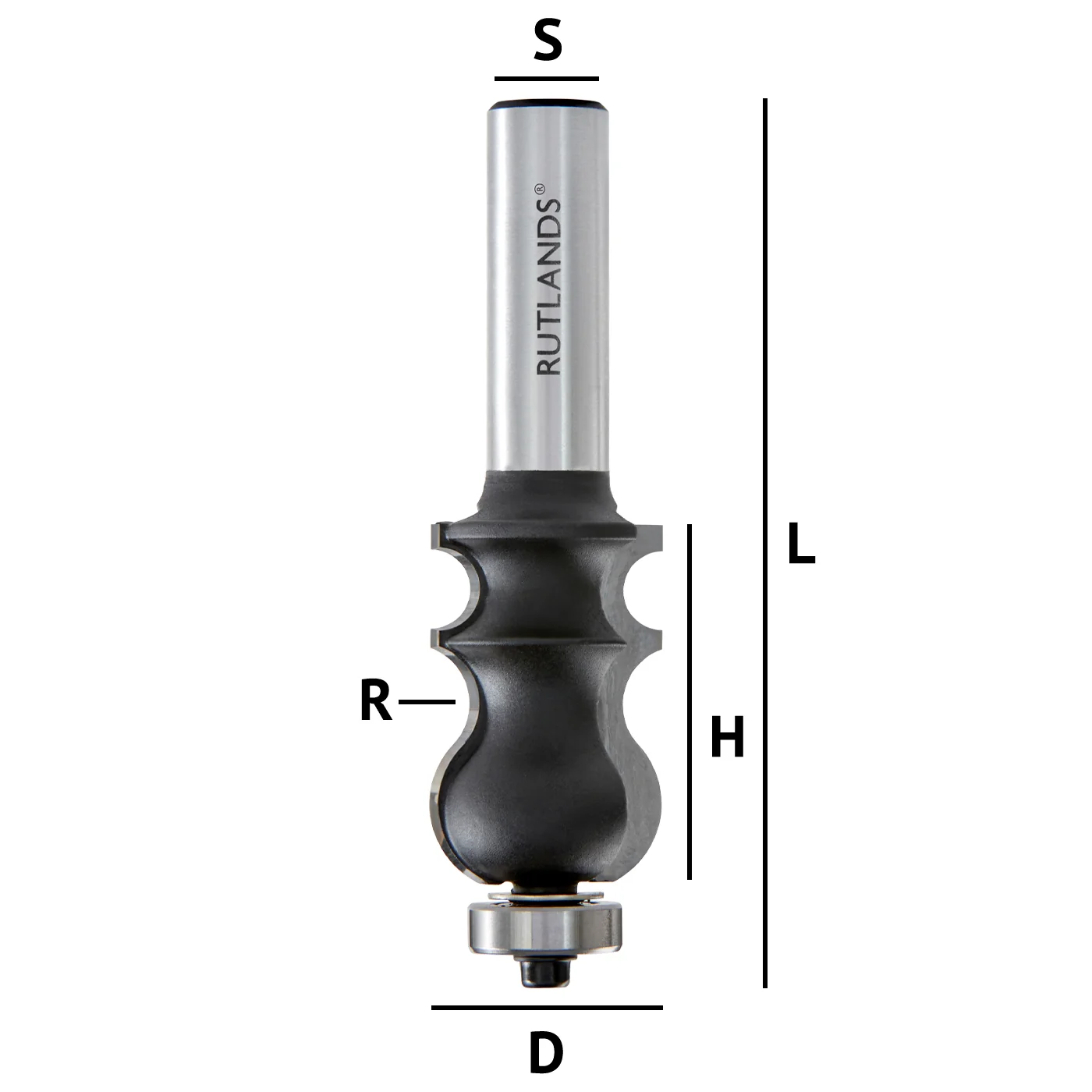 Router Bit - Face Moulding - D=24mm H=36.5mm R=8.73mm L=90mm S=1/2" - Image 3