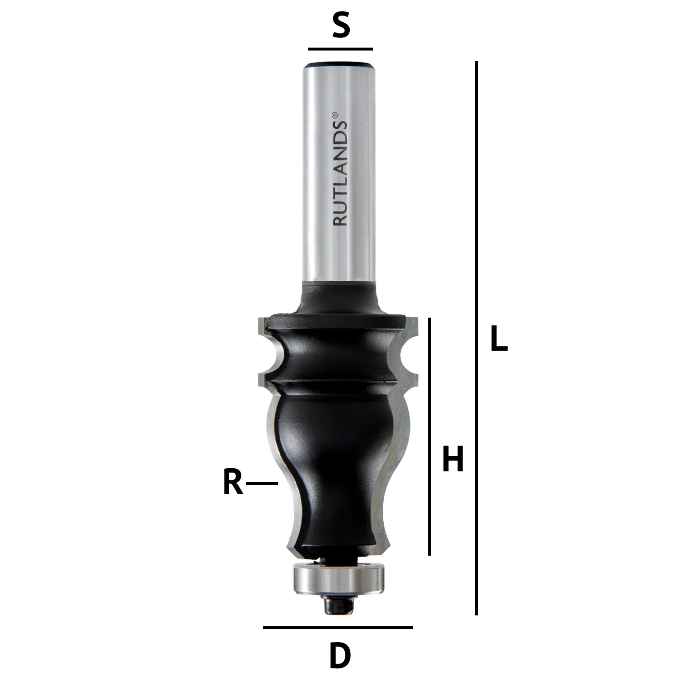 Router Bit - Face Moulding - D=28.6mm H=41.3mm R=12.7mm L=95mm S=1/2" - Image 3
