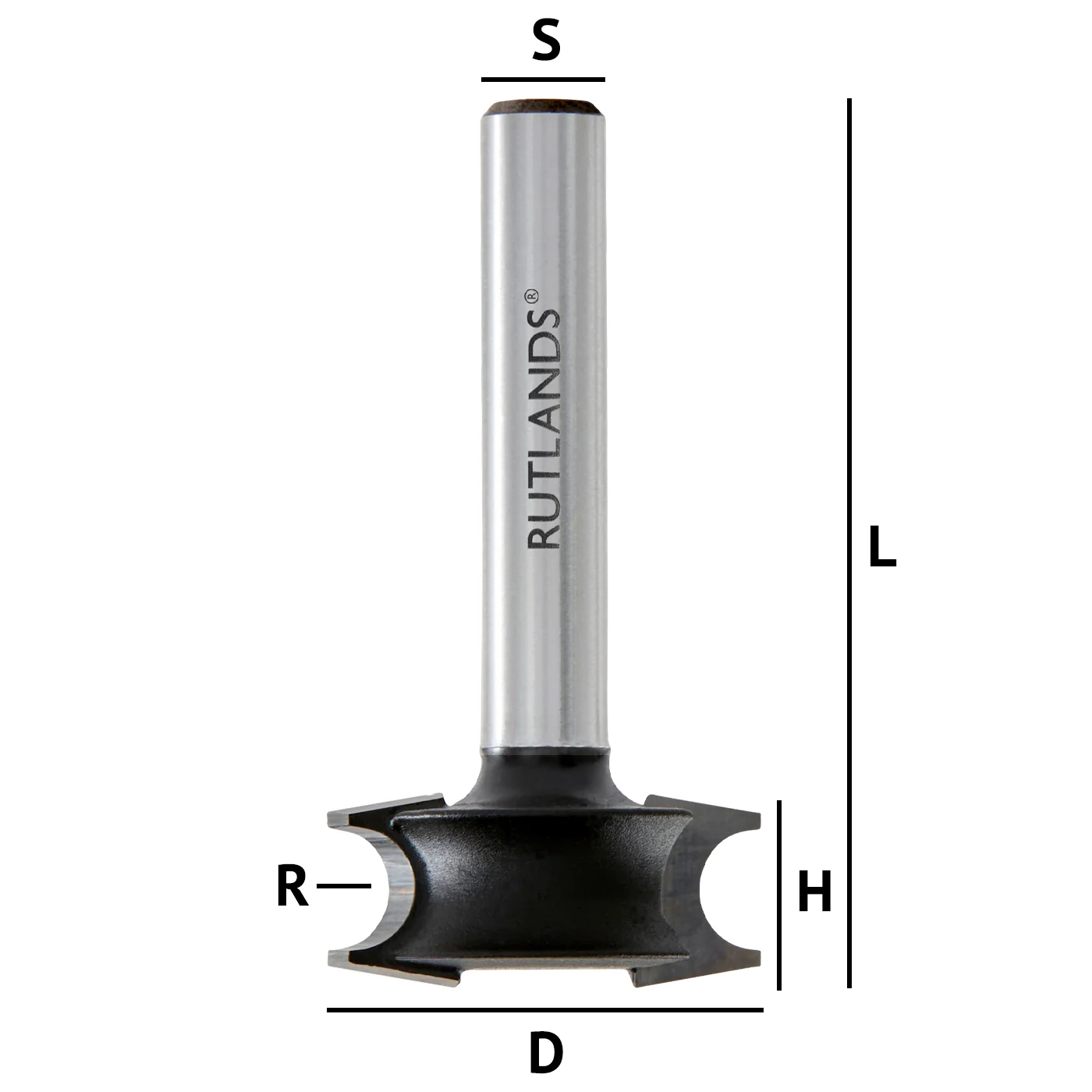 Router Bit - Sunk Bead - D=22mm H=10mm R=3mm L=44mm S=1/4" - Image 3