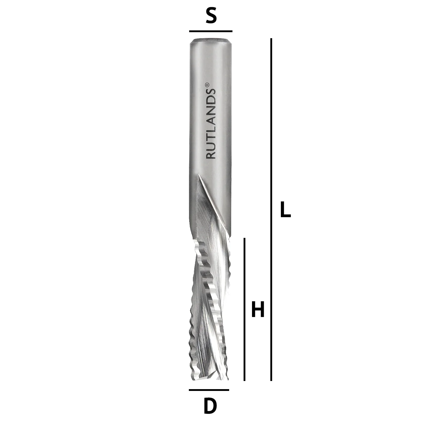 Solid Carbide Router Bit - Spiral Chipbreaker Down Cut 3 Flute - Image 3