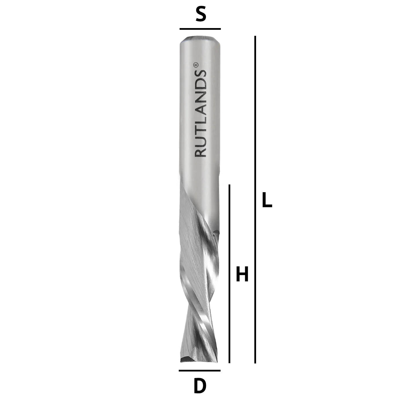 Solid Carbide Router Bit - Spiral Down Cut 2 Flute - Image 3