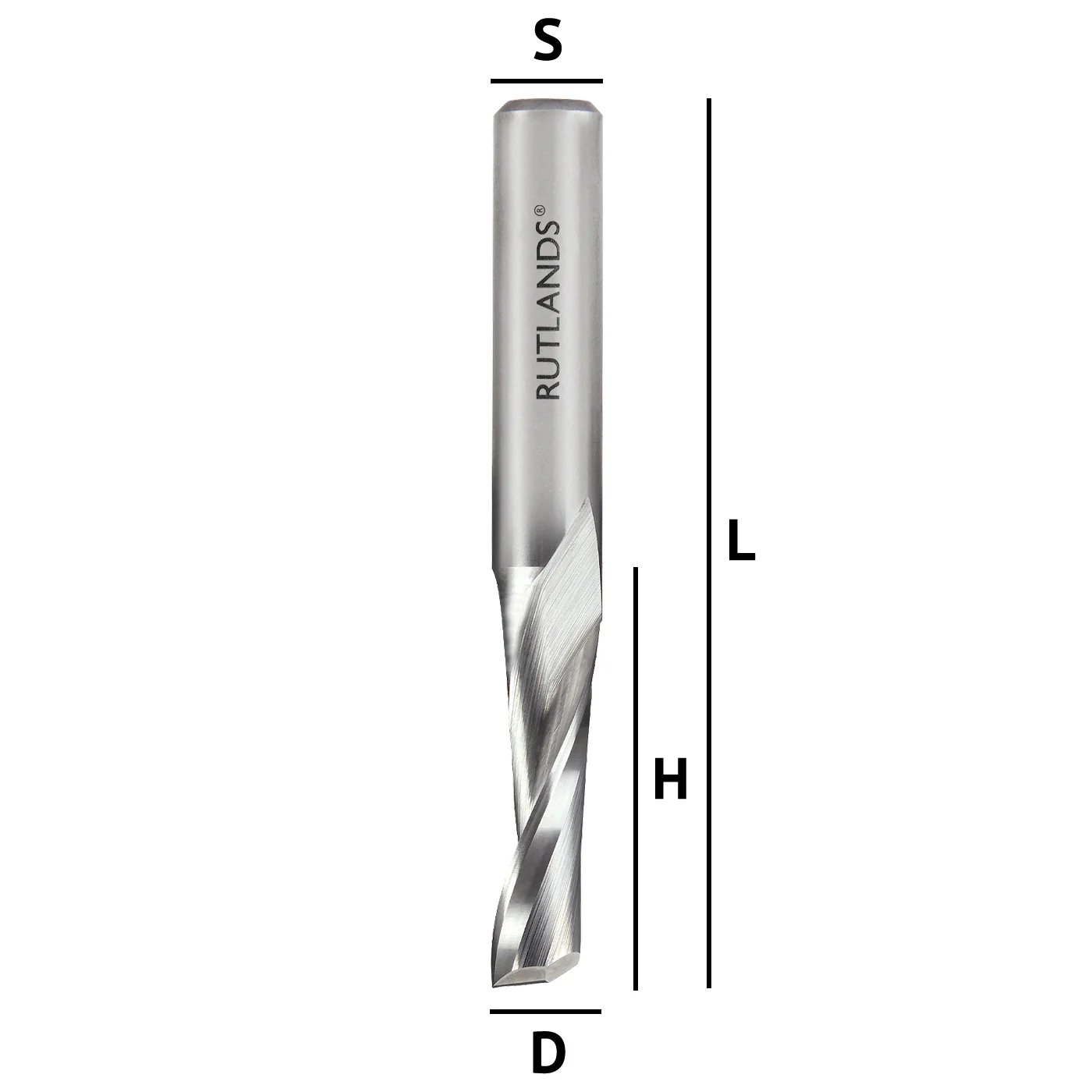 Solid Carbide Router Bit - Spiral Up Cut 1 Flute - Image 3