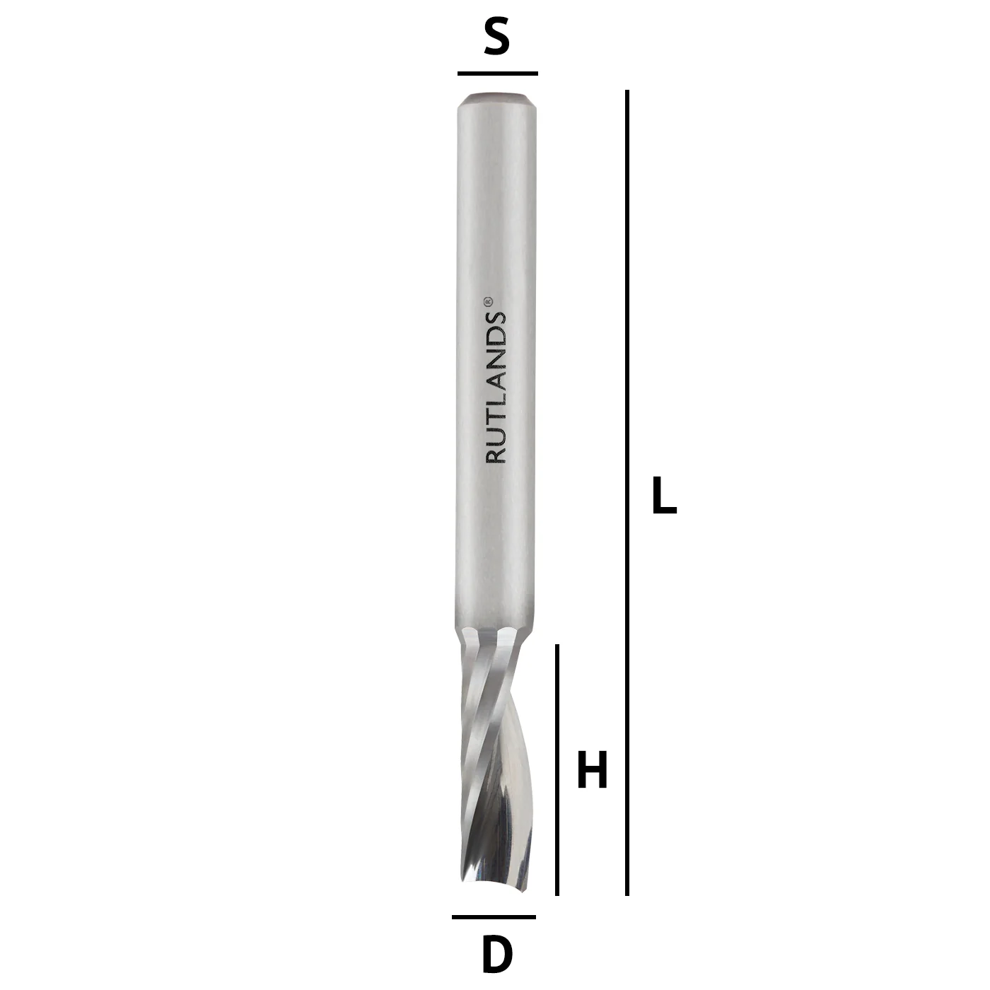 Solid Carbide Router Bit - Spiral Up Cut O Flute - D=6.35mm H=19mm L=63.5mm S=1/4" - Image 3